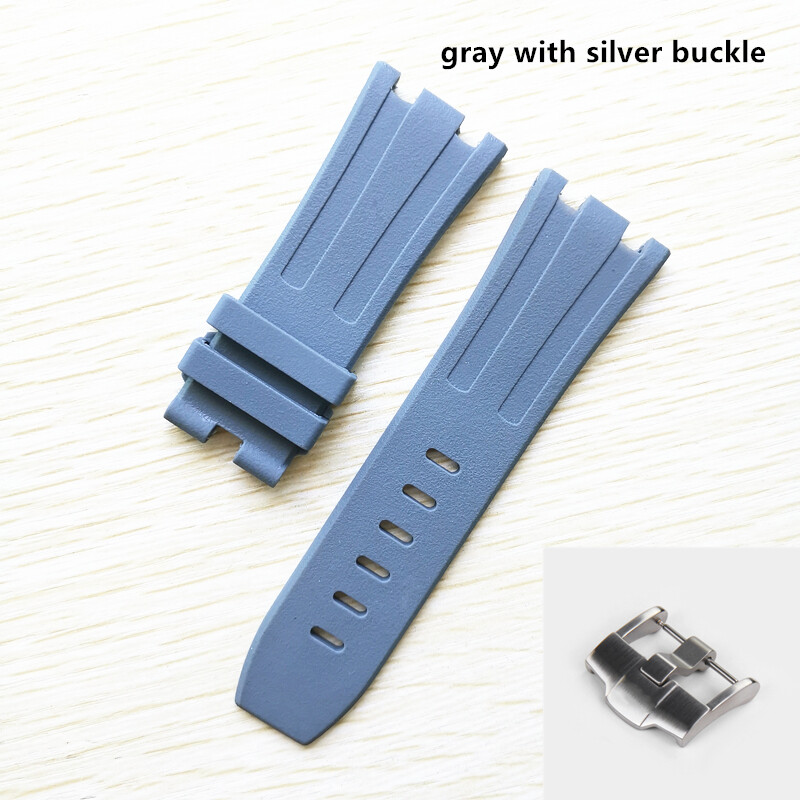High quality 28mm Natural Soft Silicone Rubber Watch Strap Replace For AP ROYAL OAK Watchband Belt Bracelet free tool