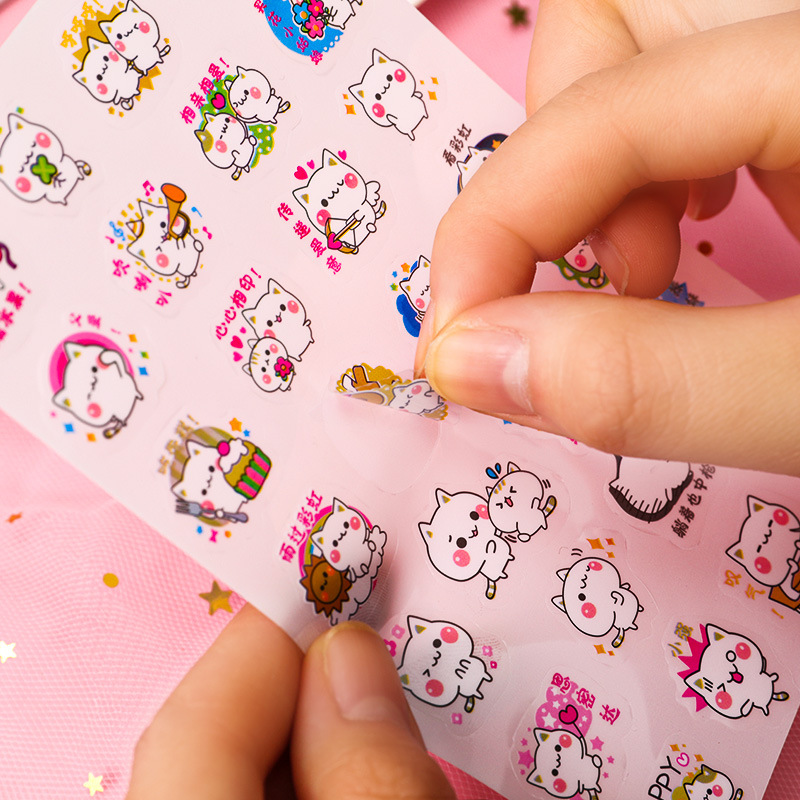 Bộ 6 sticker dán hoạt hình động vật trang trí cute