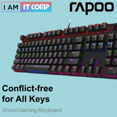 RAPOO V500 PRO Backlit Full Key Mechanical USB Gaming Keyboard - Wired Keyboard