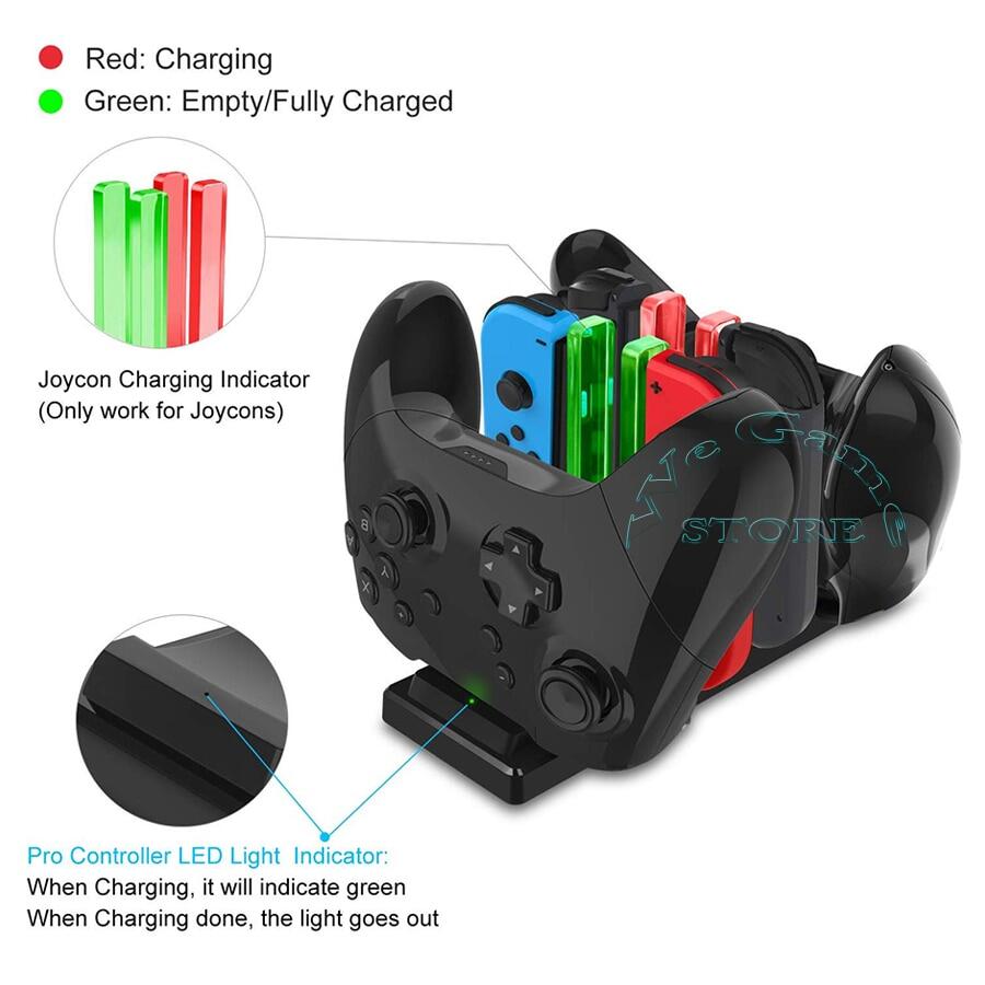 Nitendo Switch Oled Accessories Charger Switch 4 Joycon 2 Pro Controller Charging Dock Station for NS