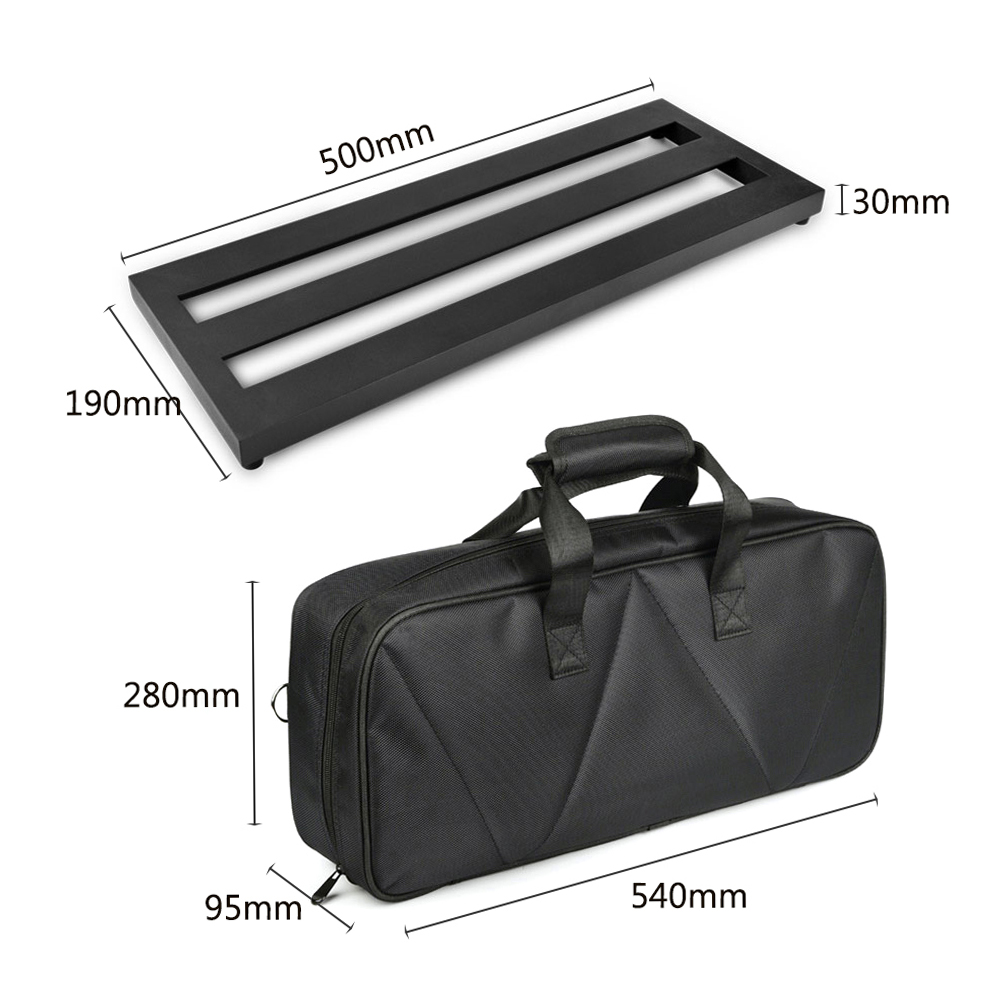 [ammoon]quà bí mật 19.7×7.5 Inch Medium Size Guitar Effect Pedal Board Pedalboard with Carrying Bag