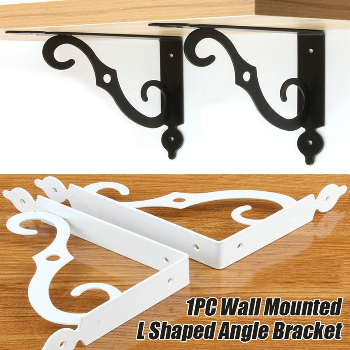 1PC 3 Sizes 2 Colors Wall Mounted L Shaped Angle Bracket Multifuntional