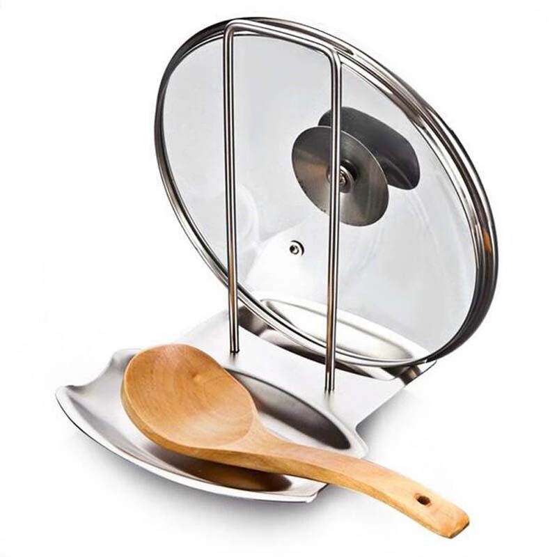 Dream Hunter 1Pcs Kitchen Accessories Stainless Steel Pot Lid Shelf Kitchen Organizer Pan Cover Lid Rack Stand Sponge Spoon Holder Dish rack