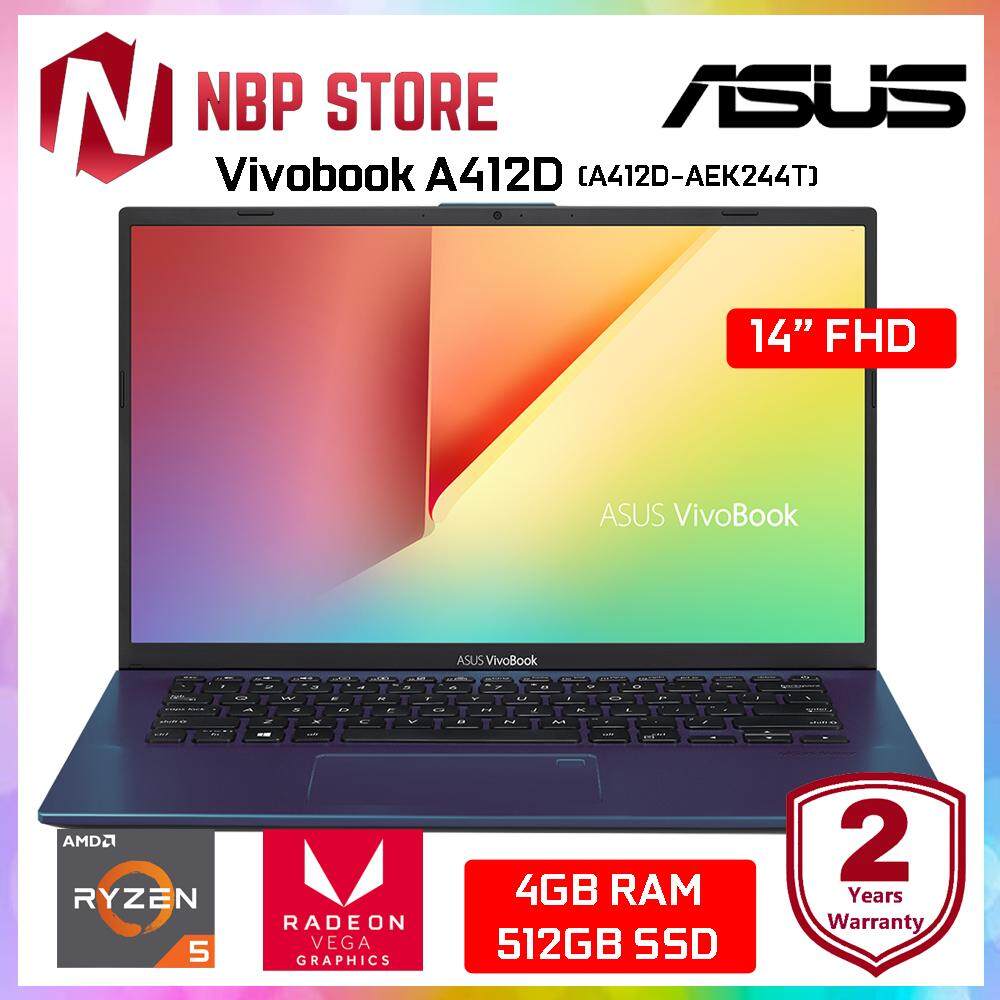 Asus Vivobook A412D-AEK244T 14 FHD Laptop Peacock Blue ( R5-3500U, 4GB, 512GB, ATI, W10 ) Malaysia