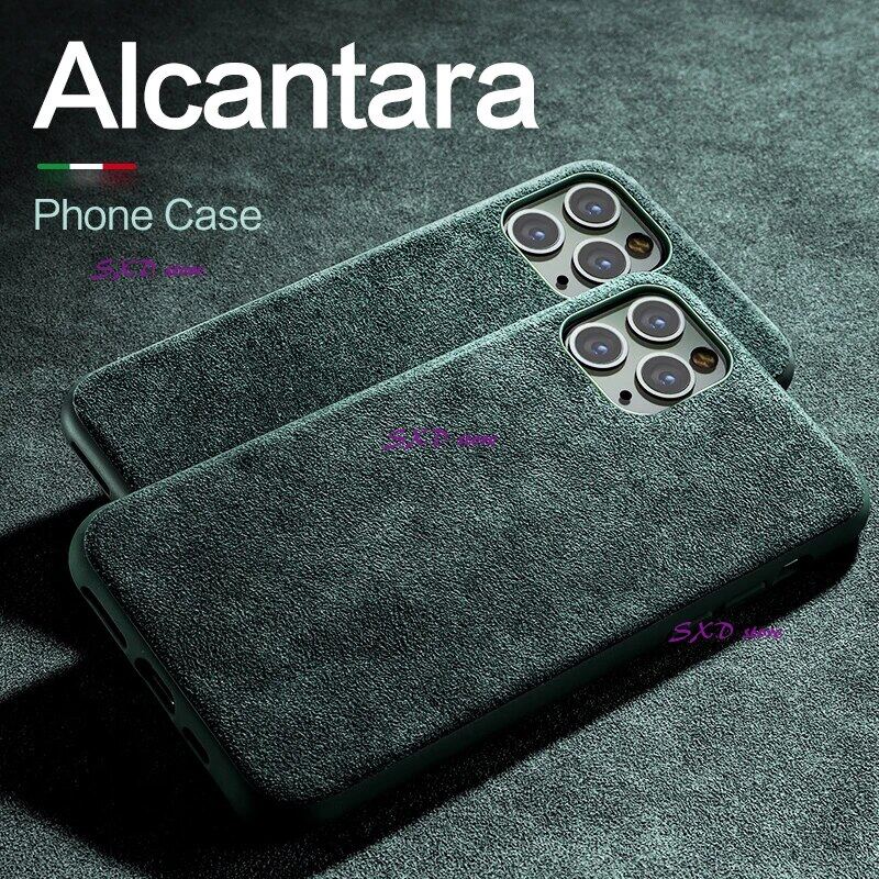 Luxury ALCANTARA Phone Case For IPhone 11 12 Pro Max Leather Cover ...