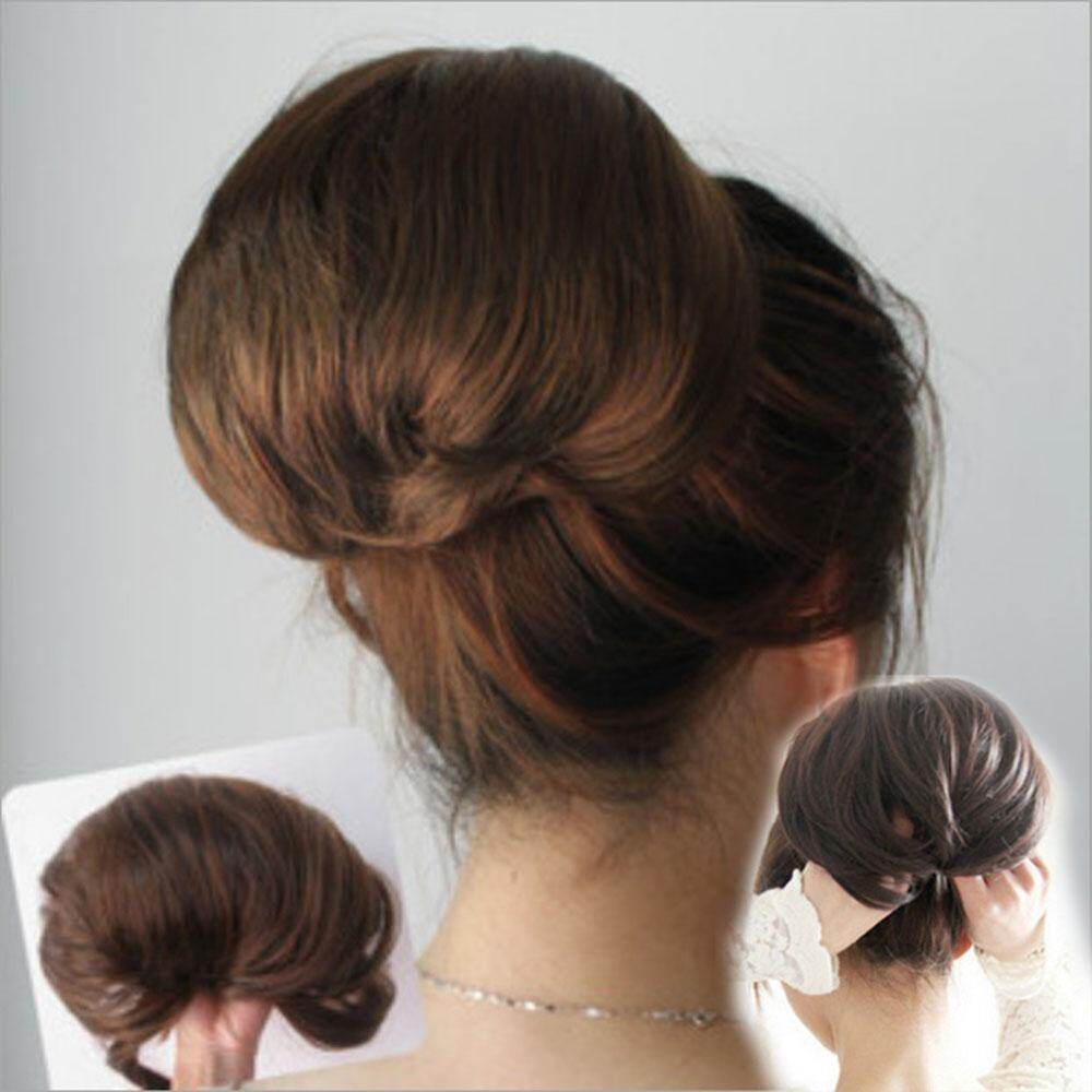 1pc Woman Hepburn Head Scrunchie Updo Hair Ponytail Extensions Drawstring Wig Accessories