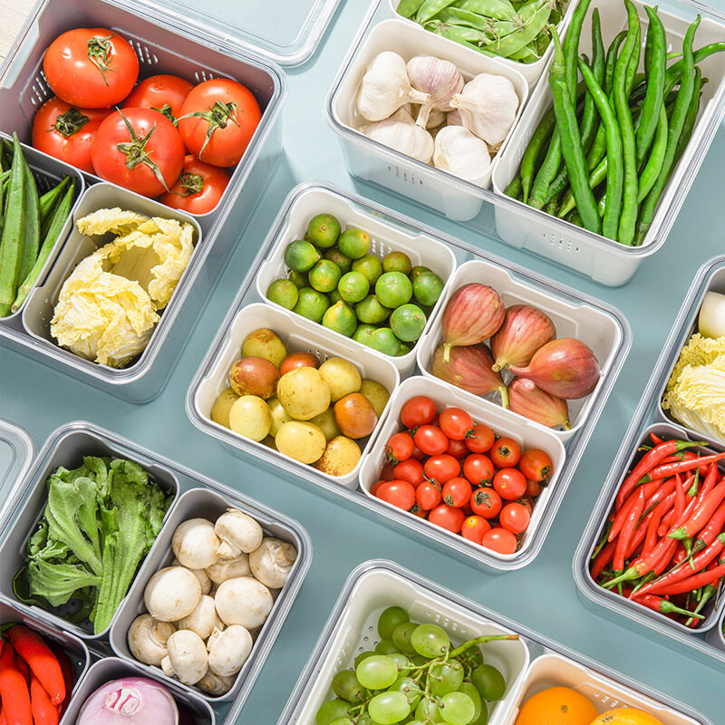 Kitchen refrigerator storage box, portable fresh-keeping box, refrigerator compartment sorting food, fruit, egg finishing storage box