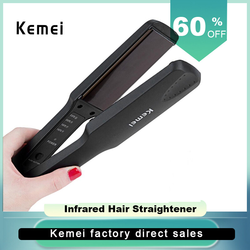Kemei KM-329 Hair Straightener Brush Flat Iron Hair Crimper Quick Heating  Ceramic Tourmaline Hot Plate Thermal Performance Styling | Lazada