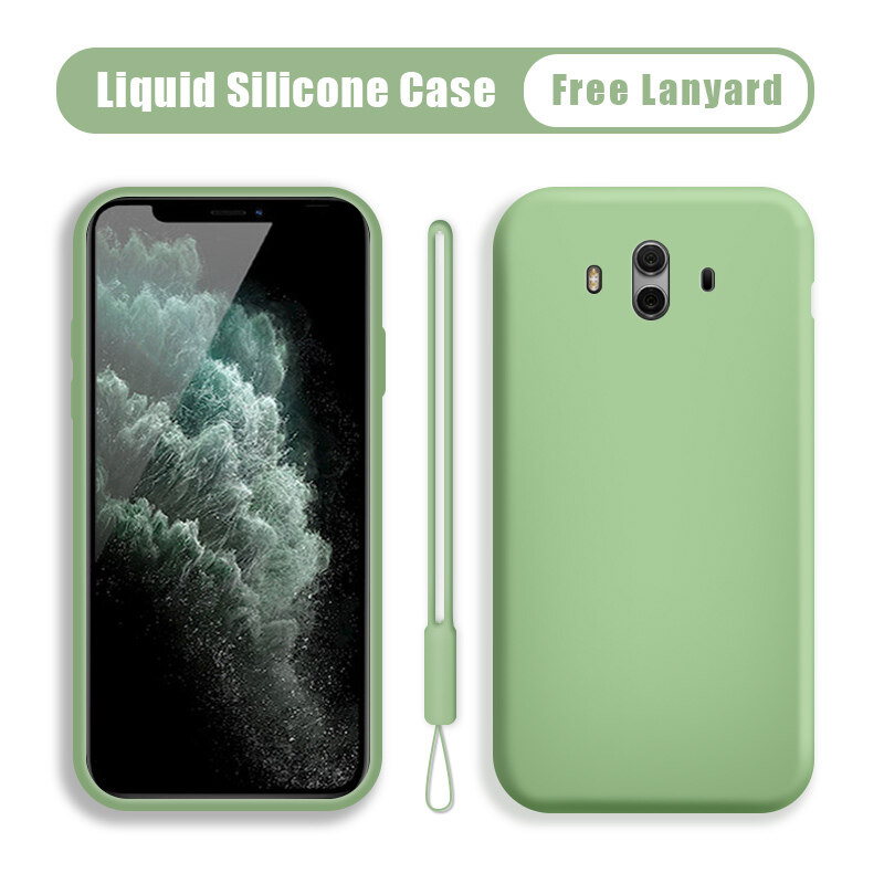 Hontinga Casing Case For Huawei Mate 10 Case Original Liquid Silicone Case Soft Slim Cover Cases Shockproof Casing Back Cover Phone Case Softcase For Boys Girls Men Women