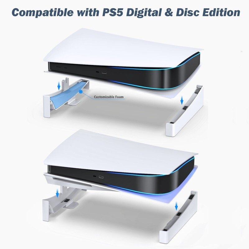 For PS5 Console Holder Horizontal Bracket Base Stand for Playstation 5 Disc & Digital Editions Accessories