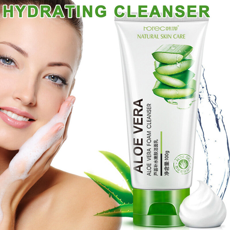 Aloe Facial Foam Cleanser Gel Deep Pore Cleansing Remove Blackheads Face Wash Skin CareAloe ,Deep Pore Cleansing,Remove BlackheadsFacial Foam Cleanser GelAccessoriesFace Wash,Skin Care