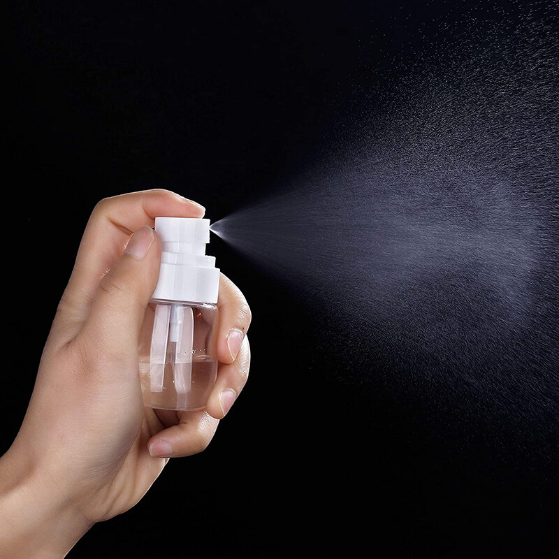 【ZNBY】Fine Mist Spray Bottle Refillable Travel Clear Container, Plastic Empty Makeup Water Bottles Sprayer with Air Press Pump 30ml for Toiletry Cosmetic Skincare Cleaning