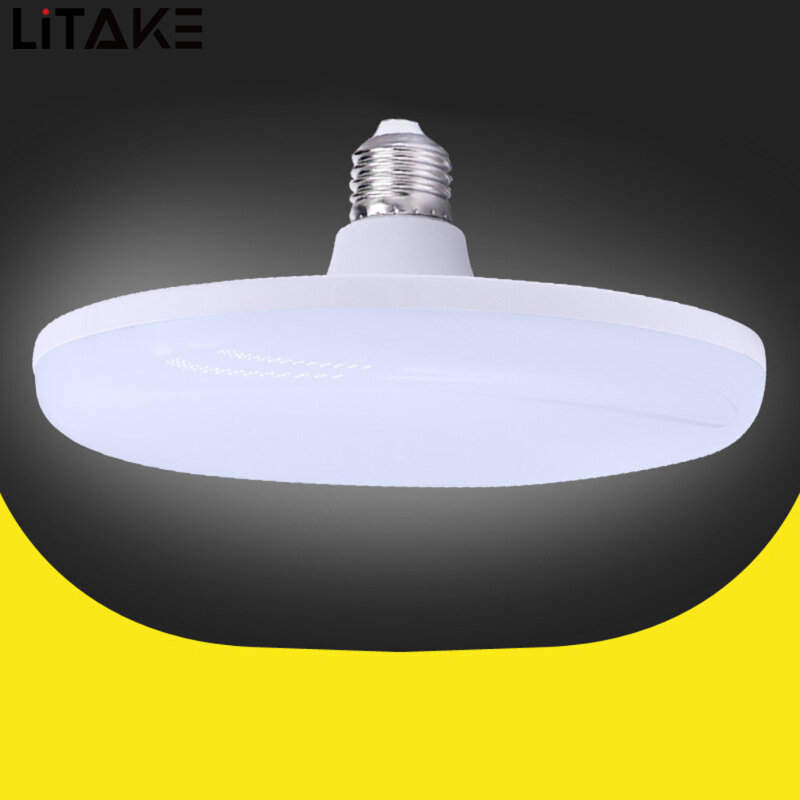 Litake Led Bulb 50W E27 Screw Lighting Three Proof Energy Saving White Light Flying Saucer Lamp