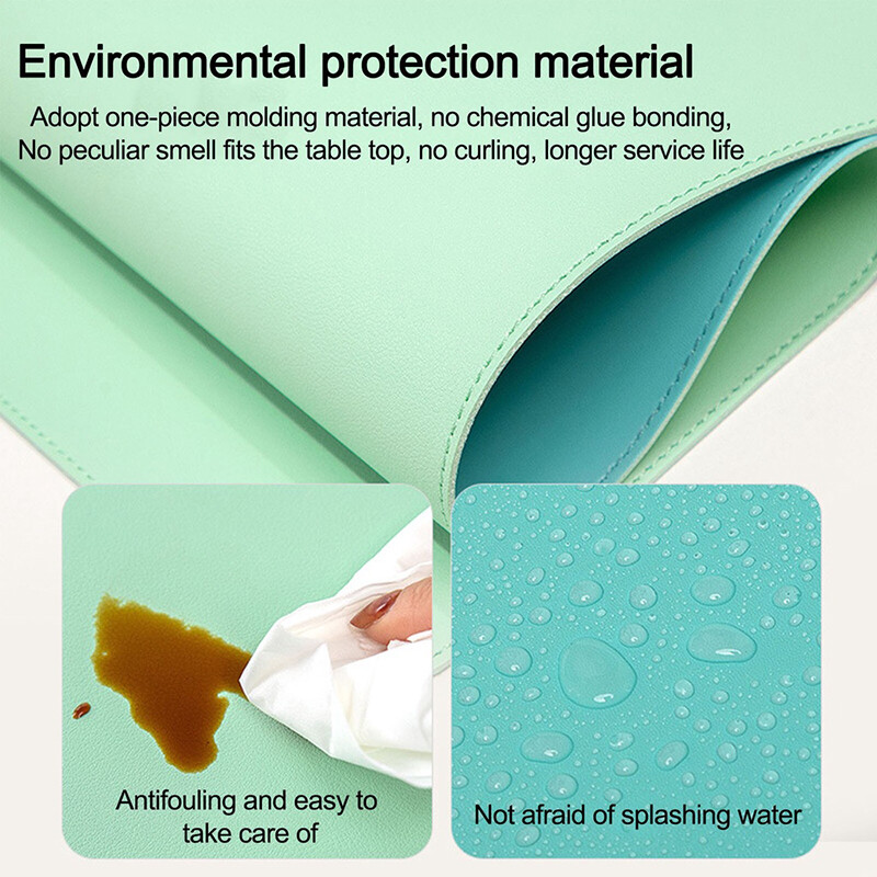 【Ready Stock】Double Side PU Leather Desk Pad Waterproof Mouse Keyboard Pad Table Mat Portable Games Mouse Pad