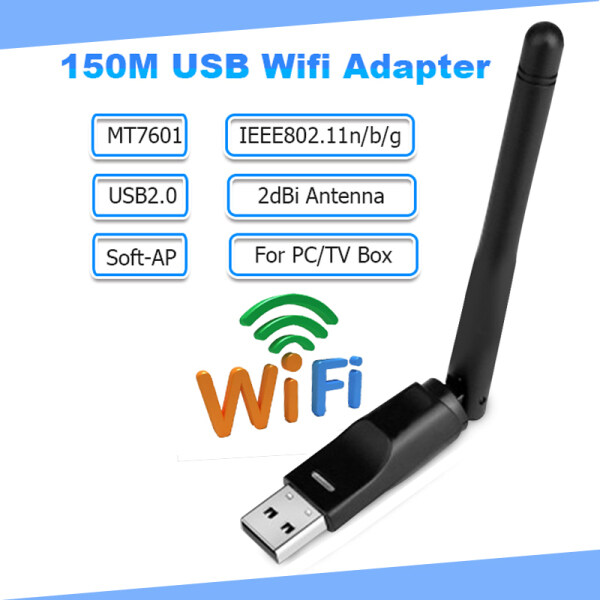 Bảng giá Bộ Chuyển Đổi Wifi USB MT7601 Bộ Thu Wifi 150Mbps Ăng Ten 2dBi Card Mạng Không Dây USB2.0 Cho Máy Tính Để Bàn/Máy Tính Xách Tay/TV Box Giao Hàng Thả Vận Chuyển Phong Vũ