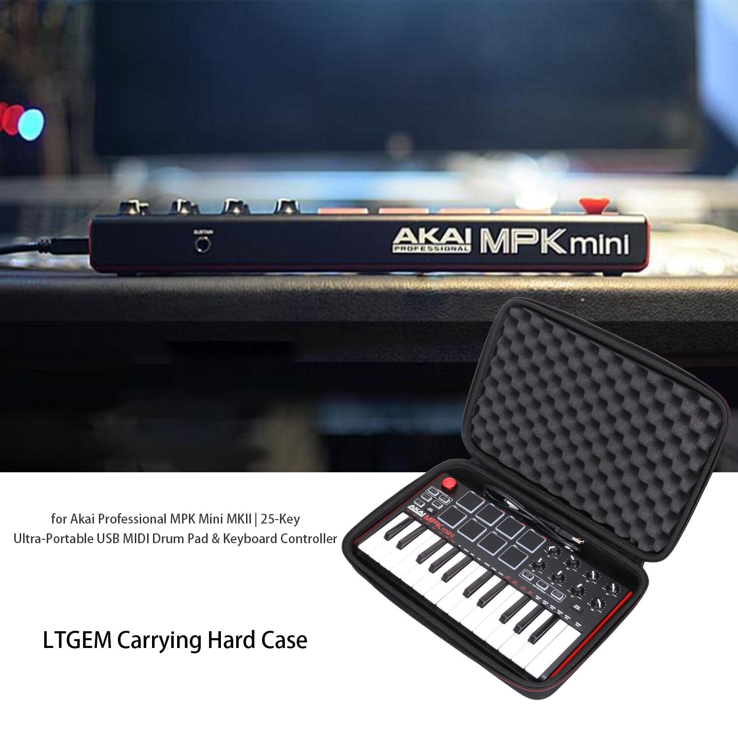 Ltgem hard carrying case for akai mpk mini mk2/3 and mpk mini play midi keyboard controller storage bag