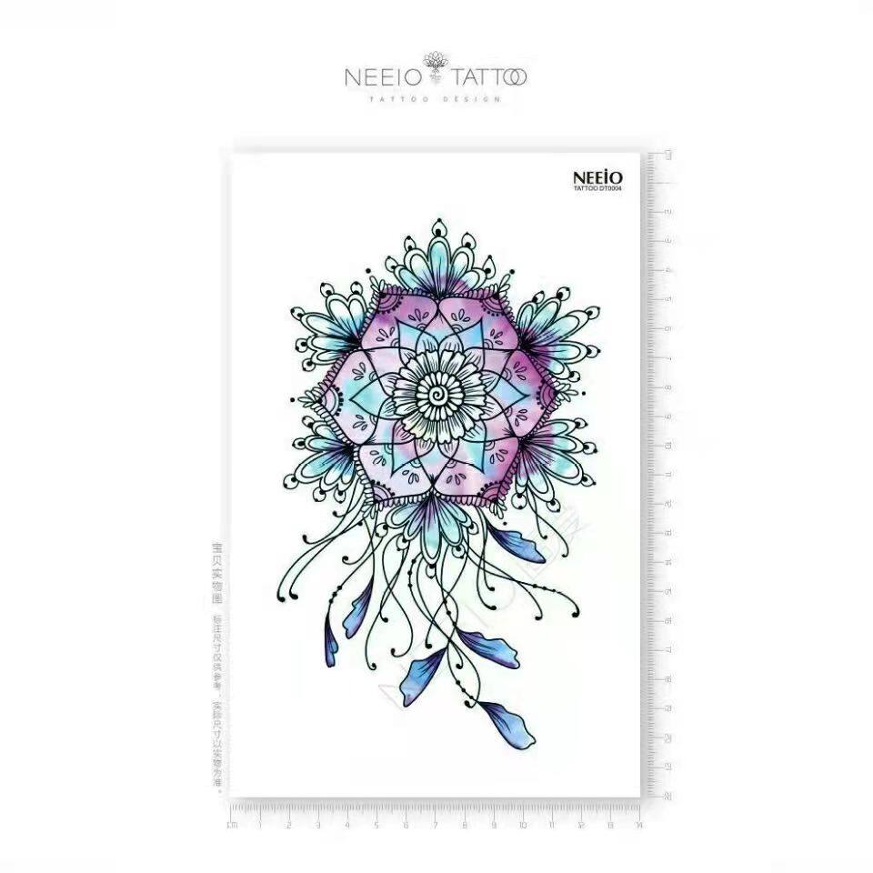 Tattoo stickers lotus mandala waterproof men's and women's thigh back