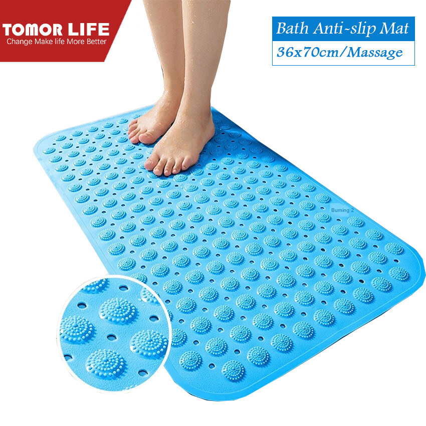 Tomor Life Large Strong Suction Bathroom Mat Anti Slip Bath Shower Mat PVC Massage Particles Foot Pad Bath Mat