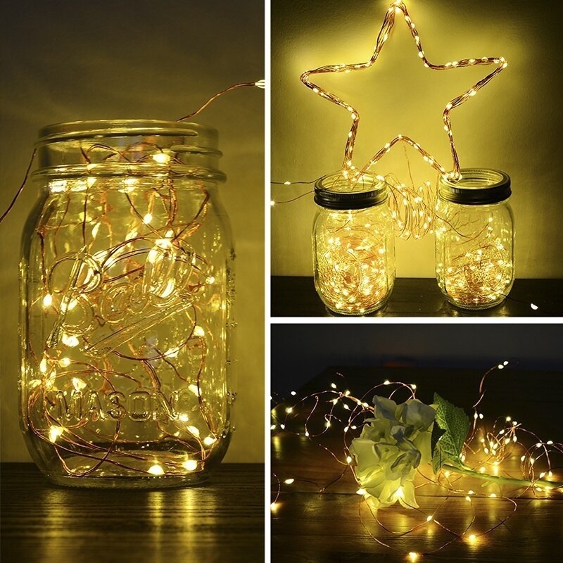[YESPERY] Dây Đèn LED USB Đa Chế Độ 5M/10M Dây Đồng Dây Đèn Thần Tiên Dây Đèn LED Trang Trí Tiệc Đám Cưới Vòng Hoa Đèn Thần Tiên 50LED 100LED Trắng Ấm Cho Lễ Hội