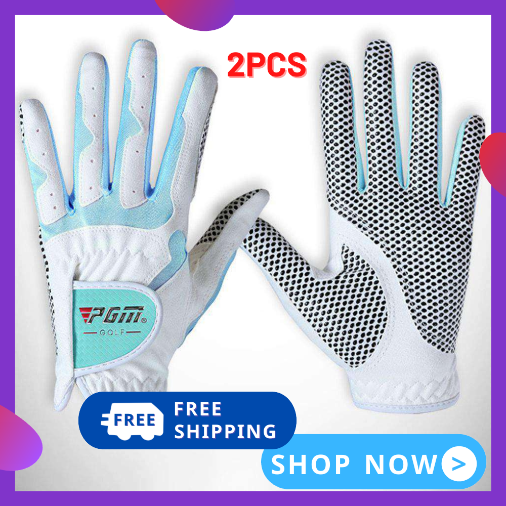 【HOT SALE】1Pair Women's Anti-slip Design Golf Gloves Left and Right Hand Breathable Sports Gloves
