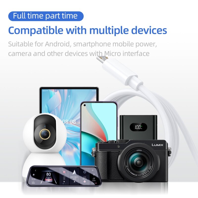FONKEN 1m/5m/10m Micro USB charging Cable Camera Camera Charging Cable Mobile Phone Charging Cable, For Android Phone/360 Xiaobai Generous Smart Camera