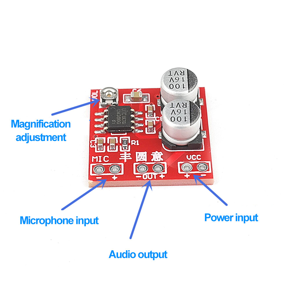 FocusAi  DC4-12V LM386 Electret Bộ Khuếch Đại Micrô Mô-đun Thu Âm Micrô Có Thể Điều Khiển Tai Nghe Và Loa Công Suất Nhỏ