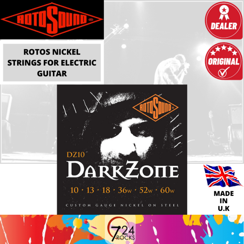 724 ROCKS Rotosound DZ10 Darkzone Rotos Nickel Steel Electric Guitar Strings Set . 10-60 Malaysia