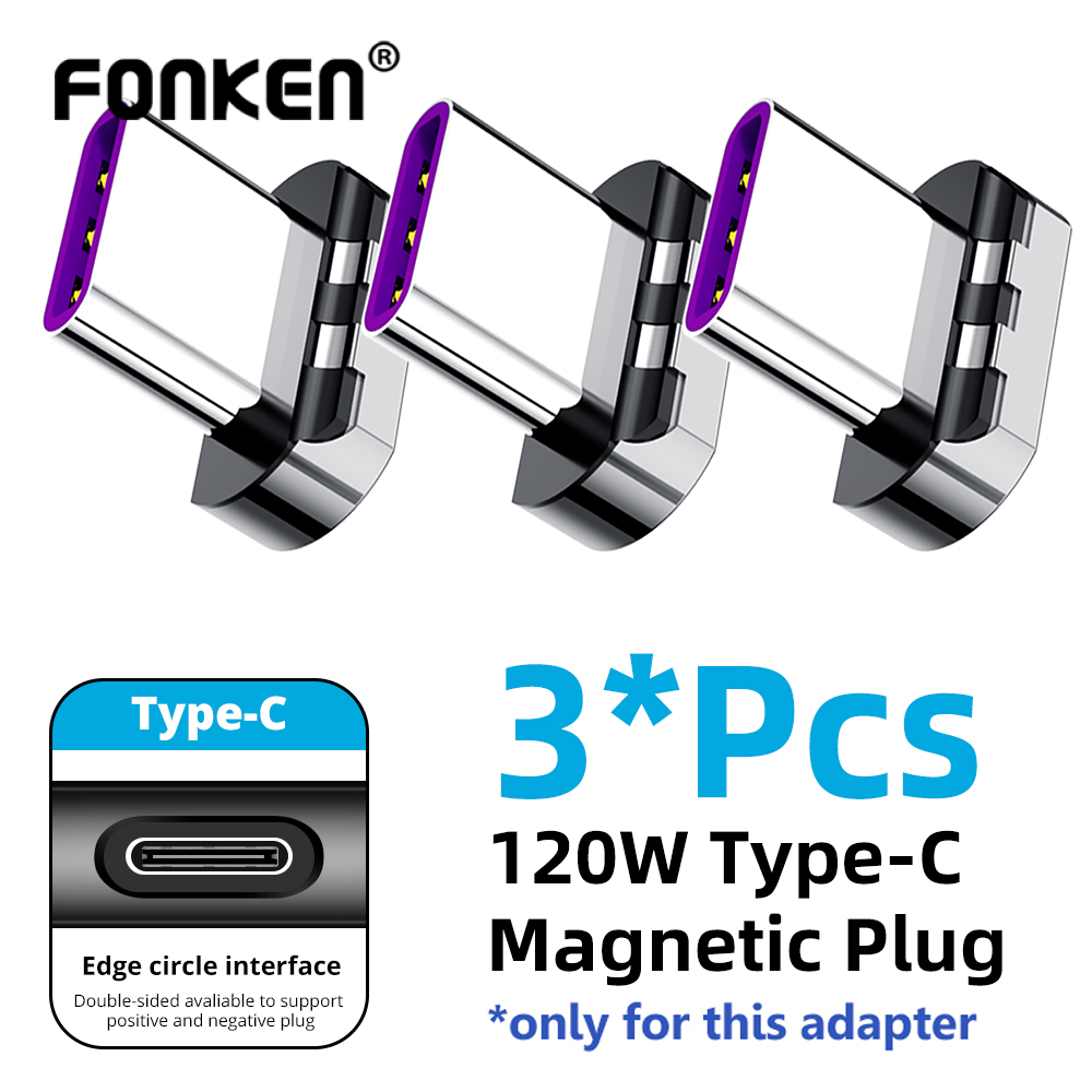 FONKEN 120W USB C Adapter Type C Male To Type-C Converter For Xiaomi Mi 9 Redmi Note 10 Fast Charging Cable Connector