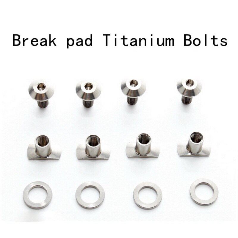 Bicycle Caliper Clip + Brake Pad Bolts Titanium Alloy Full Set Screws Nuts For Brompton Folding Bike Parts