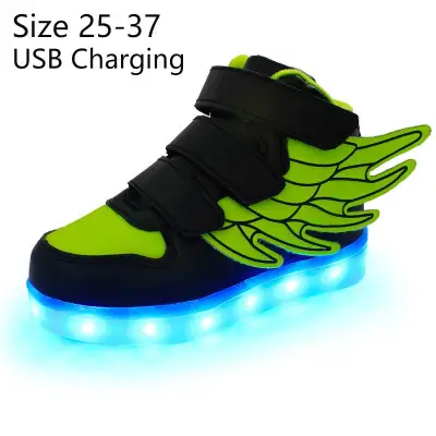kids light up shoes with wing led slippers Led shoes infant for children boy&girl luminous sneakers Glowing