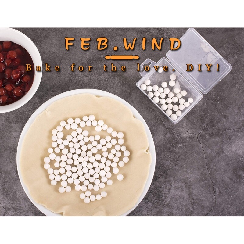 500g Pie Baking Beans Beads Press Stone Weights with Storage Drawstring Bag Ceramic High Temperature Resistance Tools