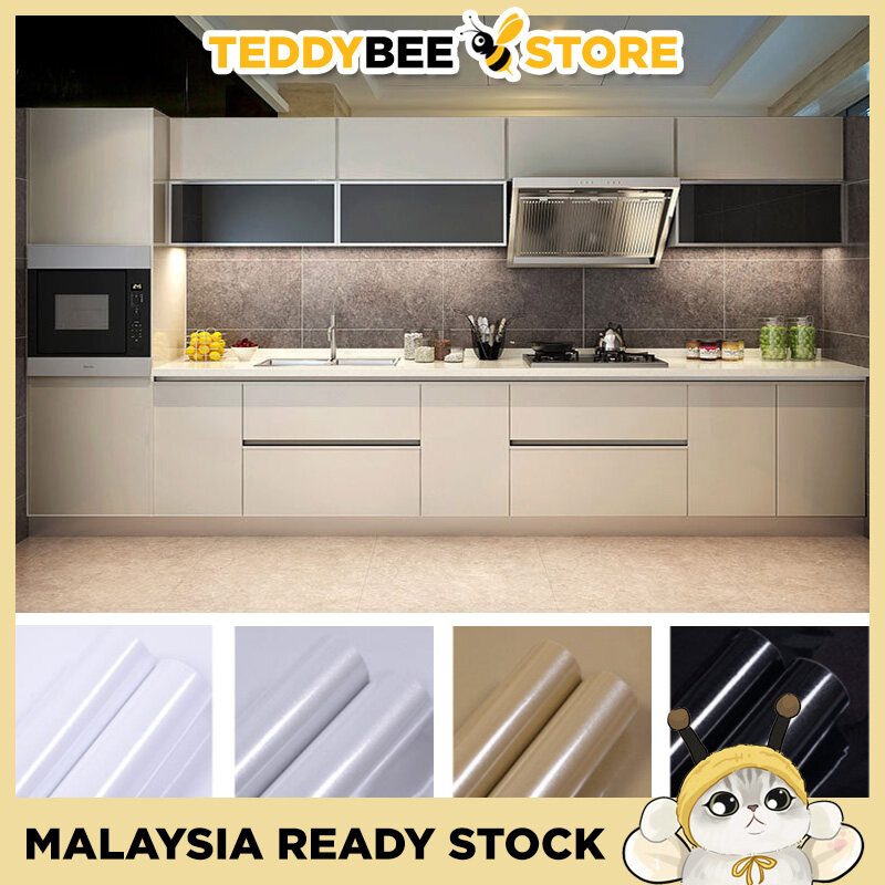 NO NEED GLUE! [60cm*5m] DIY Cabinet Metallic Shining Shiny Wallpaper Furniture Sticker Film Perabot Kabinet Dapur Kilat