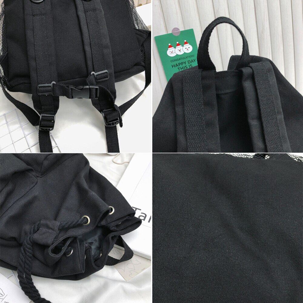 Drawstring Canvas Backpack Unisex Solid Softback Classic Soft Handle High-Capacity Backpacks Travel Bag Backpack Women Fashion 🎒🎒