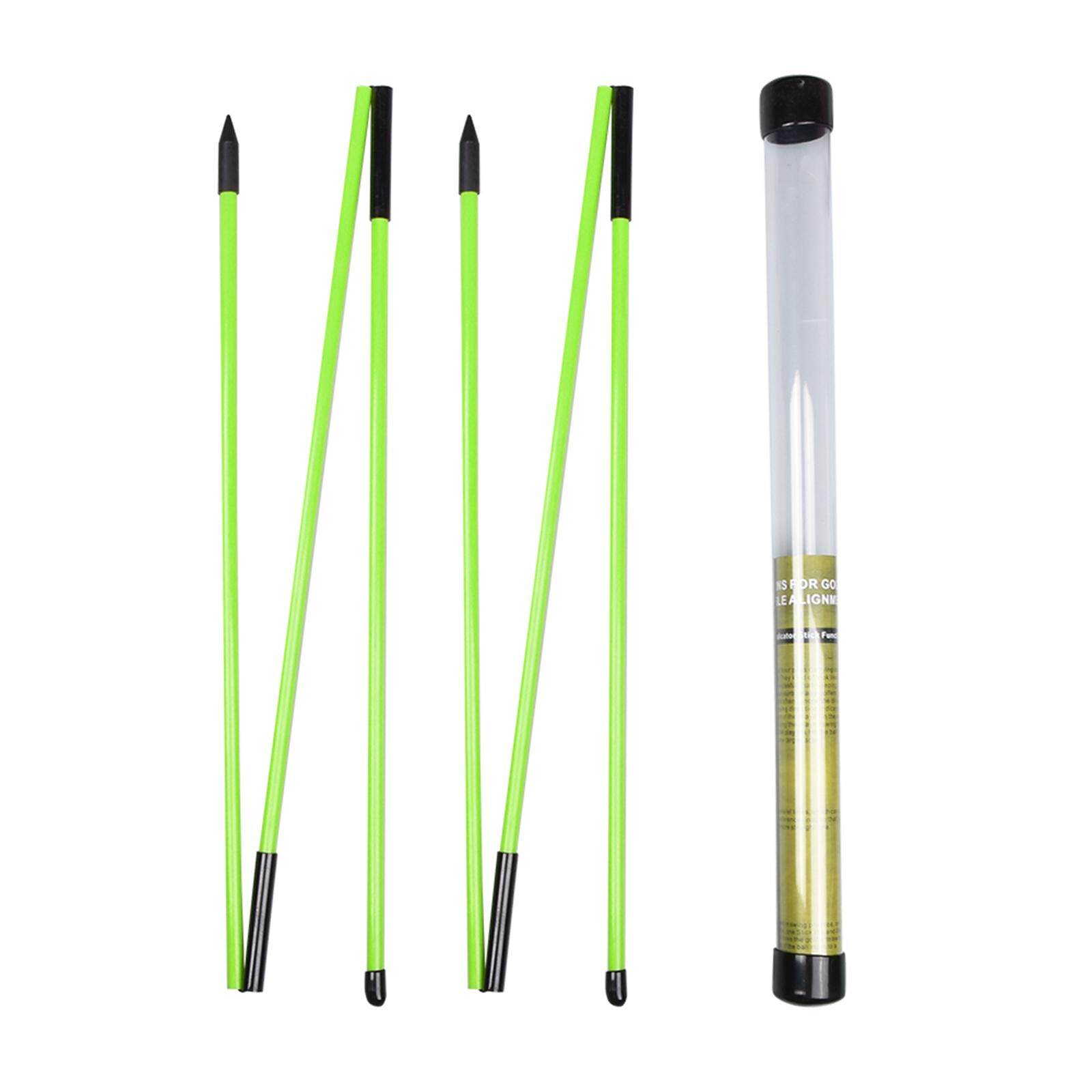 aternee 2x Golf Alignment Training Sticks, Golf Swing Trainer, 3 Sections 48 inch Folding Alignment Rods for Full Swing, Putting, Aiming