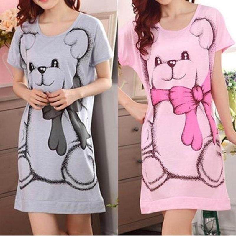 Nơi bán Váy Ngủ nữ Ngắn tay Dễ Thương Hoạt Hình In Hình Đồ Ngủ