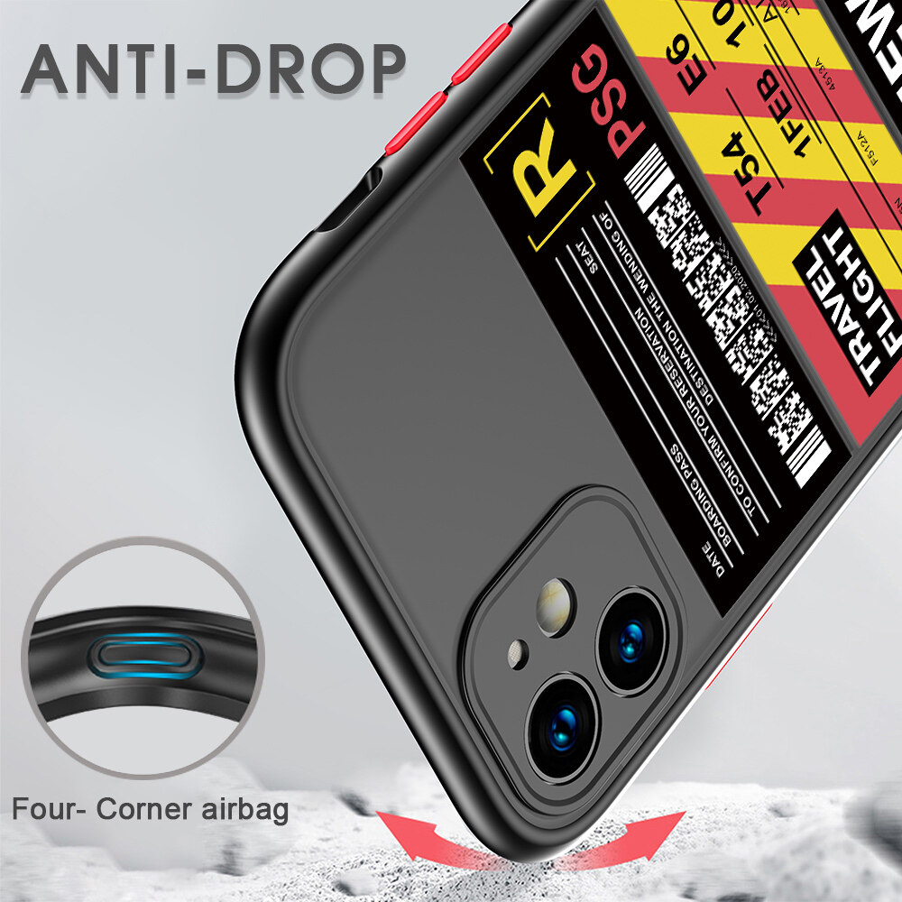 Ốp lưng Hontinga Ốp lưng cho iPhone 16 Pro Max Plus 6 6S 7 8 Plus SE 2020 Ốp lưng cứng cho iPhone 6 + 6S + 7 + 8 Ốp lưng trong suốt mờ vé máy bay sáng tạo Ốp lưng bọc hoàn toàn Ốp điện thoại silicon mềm cạnh cho iPhone 6 + 6S + 7 + 8 +