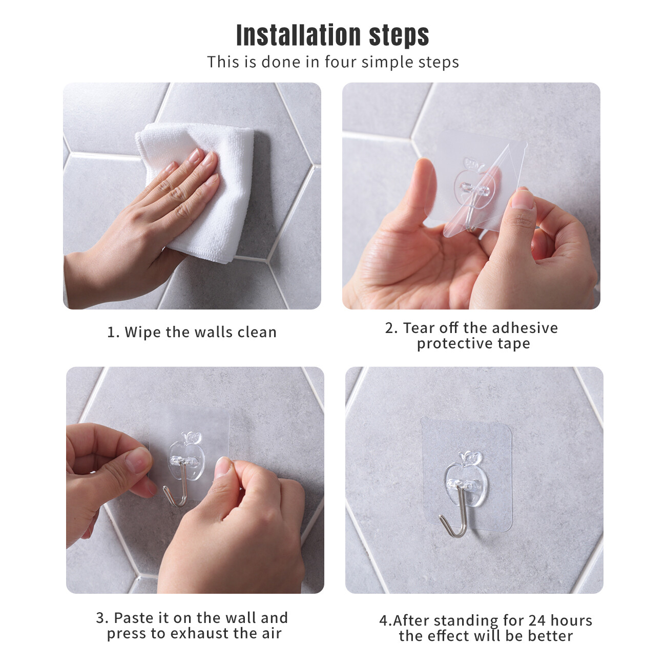 CNMF 5pcs Strong-Adhesive Free Punch Wall-Mounted Load-Bearing Paste Hook