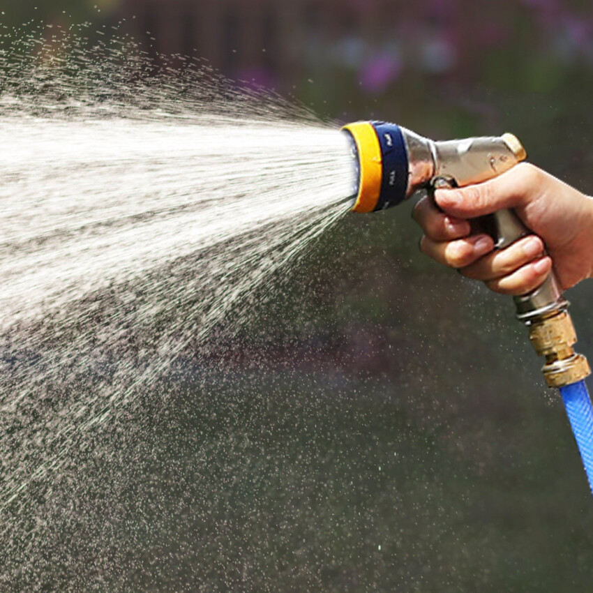Multi Garden Hose Spray with 8 Patterns, 100% Heavy Duty Metal Garden Hose Nozzle Zinc Alloy High Pressure Water for Plant Watering, Car and Pet Washing, Sidewalk Cleaning