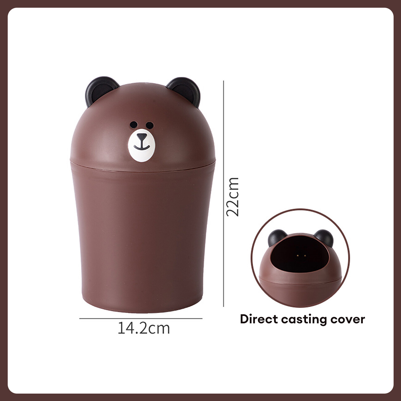 CNMF Household bedroom desktop minimalist mini cute bear storage bucket circular
