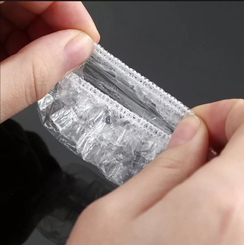 100pcs Household Hair Dyeing Tool Bath Shower Salon Cleaning Plastic Bag One-off Earmuffs Disposable Ear Cover Ear Protector Caps