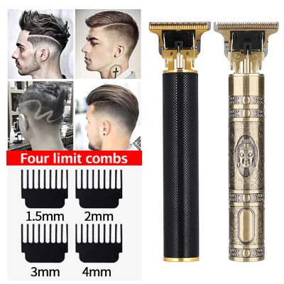USB Rechargeable T9 Baldheaded Hair Clipper Electric hair T9 LCD Professional Digital Hair Trimmer Rechargeable trimmer Cordless Shaver Trimmer 0mm Men Barber Hair Cutting Machine