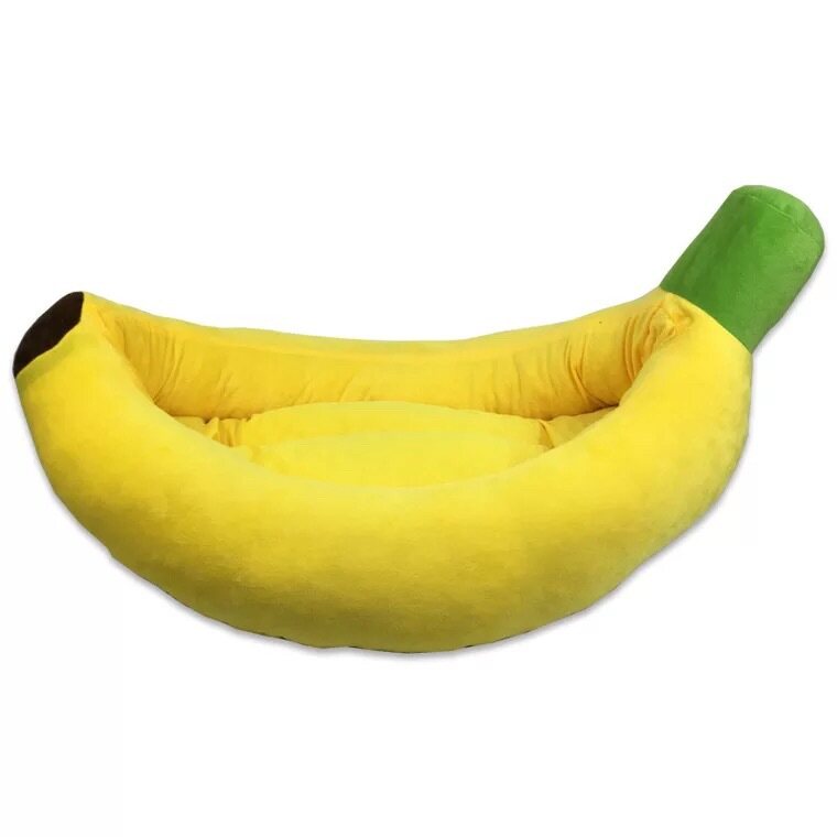 [HATELI]Pet Dog Bed House Plush Soft Cushion Funny Banana Shape Warm Durable Portable Pet Cat Basket Kennel Pets Accessories