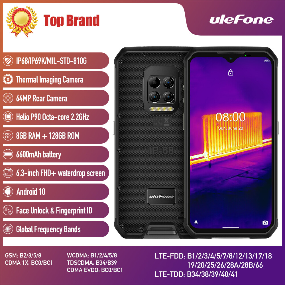 Ulefone Armor 9 Smartphone Thermal Camera Ip68 Ip69k Rugged Phone Android 10 6 3 Inch Helio P90 8gb 128gb 6600mah 64mp Camera Mobile Phone Nfc Lazada Singapore