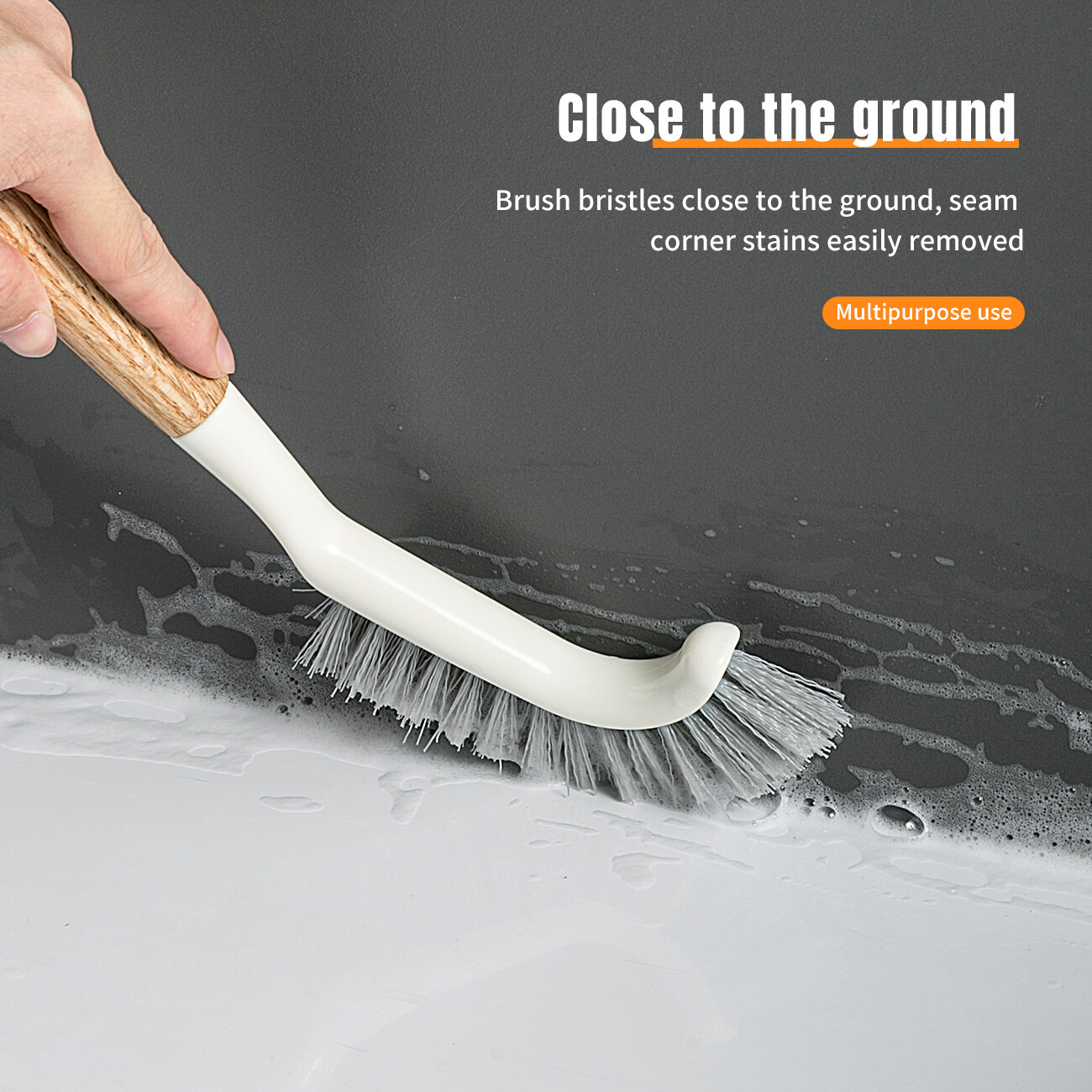 Homenhome Long Handle Fine Bristle Silicone Handle Hanging Stain Brush
