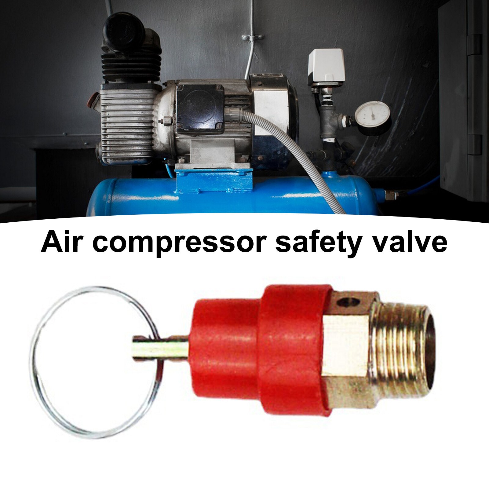 EMachinery Air Compressor Safety Valve Male Thread Pull Ring Air Compressor Pressure Relief Valve Factory Supply Exhaust Valve Male