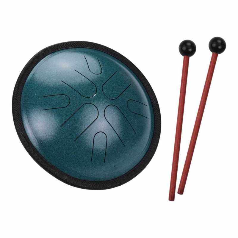10 Inches Portable Steel Tongue Drum 8 Notes Handpan Drum Travel Drum Percussion Instrument with Mallets Carry Bag for Meditation Yoga Zazen (Green) Malaysia