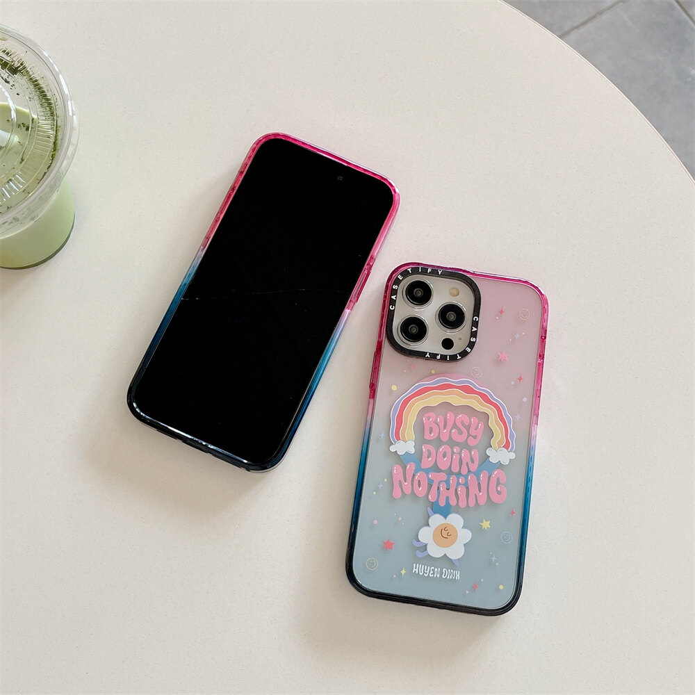 Moon Clouds Magsafe Compatiable Gradient Acrylic Case for iPhone 15 14 13 12 11 Pro Max 14 Plus Magsafe Phone Case Clear Premium Quality Wireless Charge Support Hard Acrylic Clear Phone Protective Shockproof Transparent Case Cover