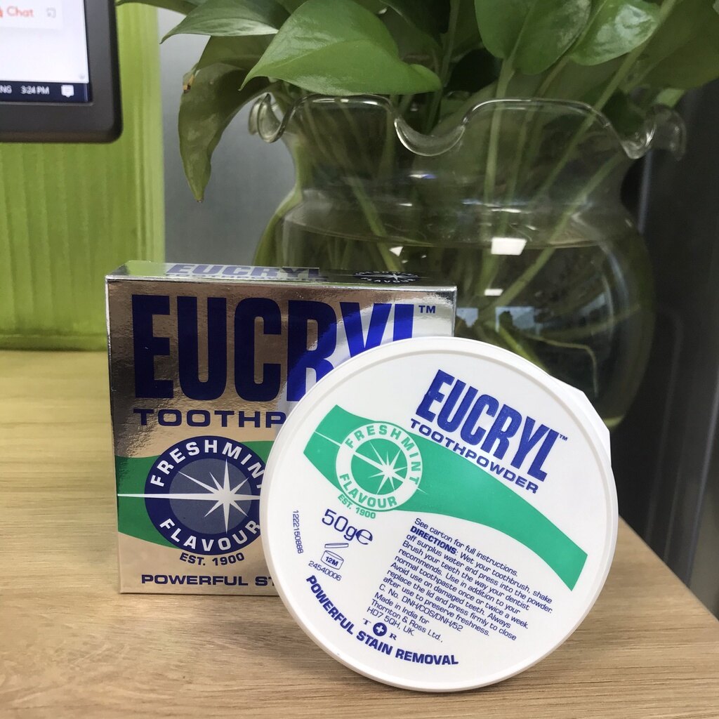Bột tẩy trắng răng Eucryl Freshmint Flavour Toothpowder 50g/ Bột Eucryl