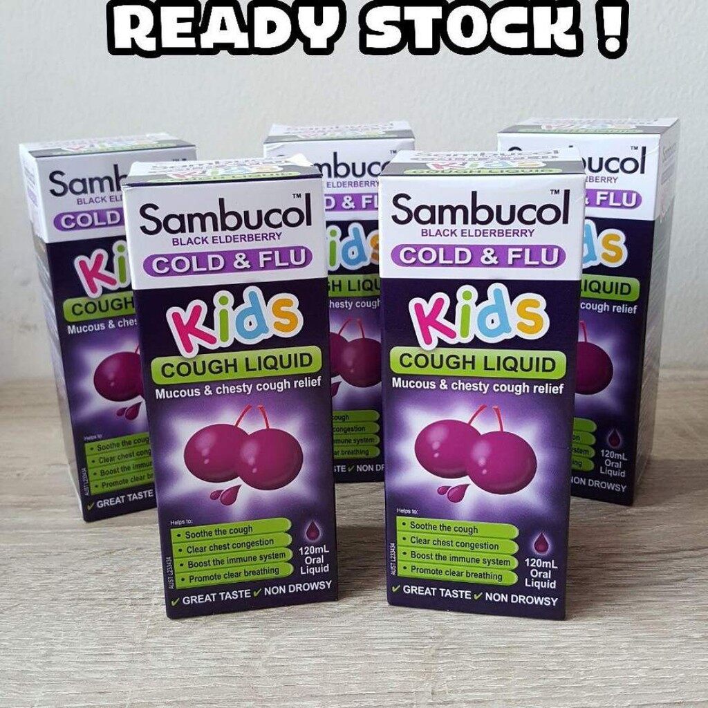Bill úc - sambucol cold & flu kids cough liquid 120ml