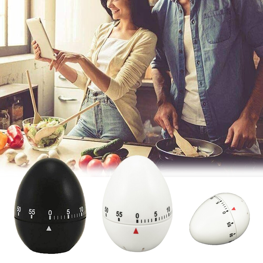 DISFUNNY 60 phút Hình quả trứng Nhắc nhở thời gian Xoay Đếm ngược Quản lý thời gian Nướng bánh Đồng hồ thời gian Hẹn giờ trong bếp Đồ gia dụng Dụng cụ nấu ăn